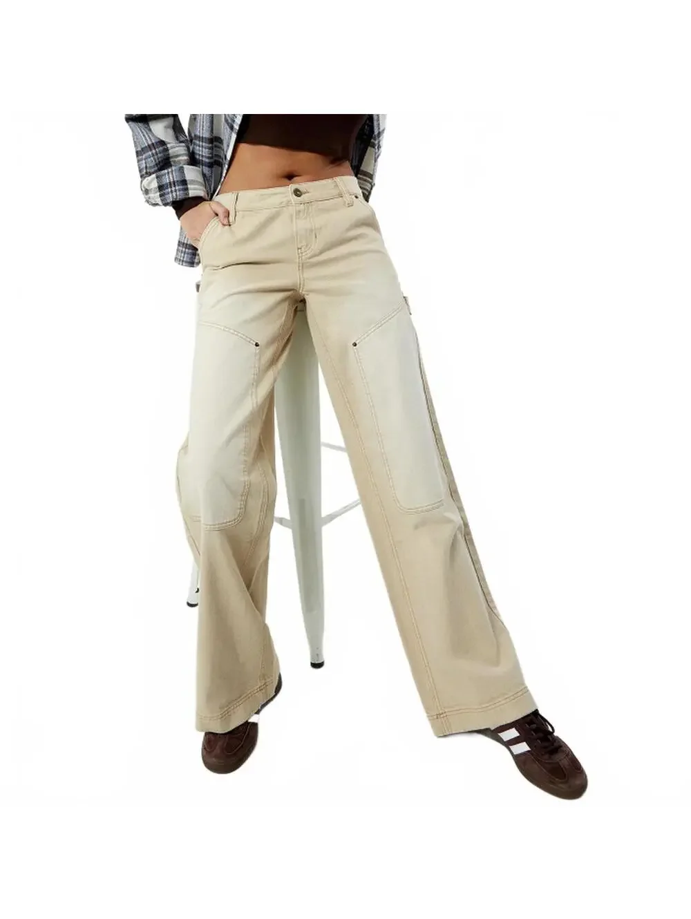 Pacsun Beige Low Rise Baggy Carpenter Jeans NWT Size 26